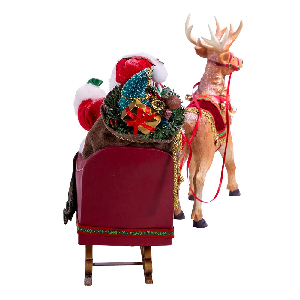 Kurt Adler 10-Inch Santa in Sleigh with Deer
